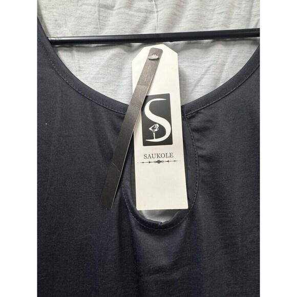 Saukole Dress Womens L Black Sleeveless Tie Pockets Round Neck - Picture 10 of 11